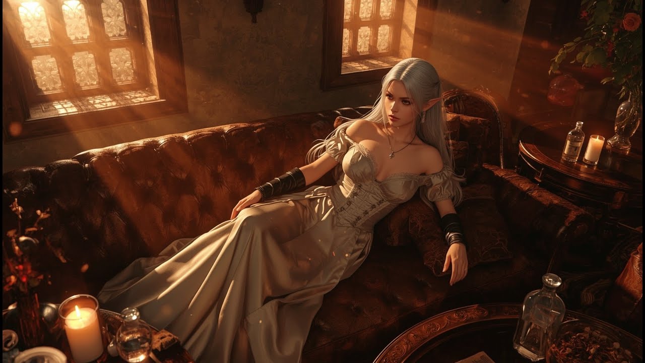 🍷Soft Echoes in the Enchanted Parlor | Elven Dreamscape Relaxation🦋