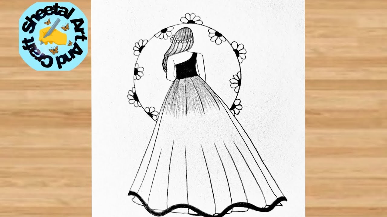 How To Draw Simple Girl Drawing Backside | Sundar Si Pari Ka Chitra Kaise Bnay | Pencil Drawing Easy