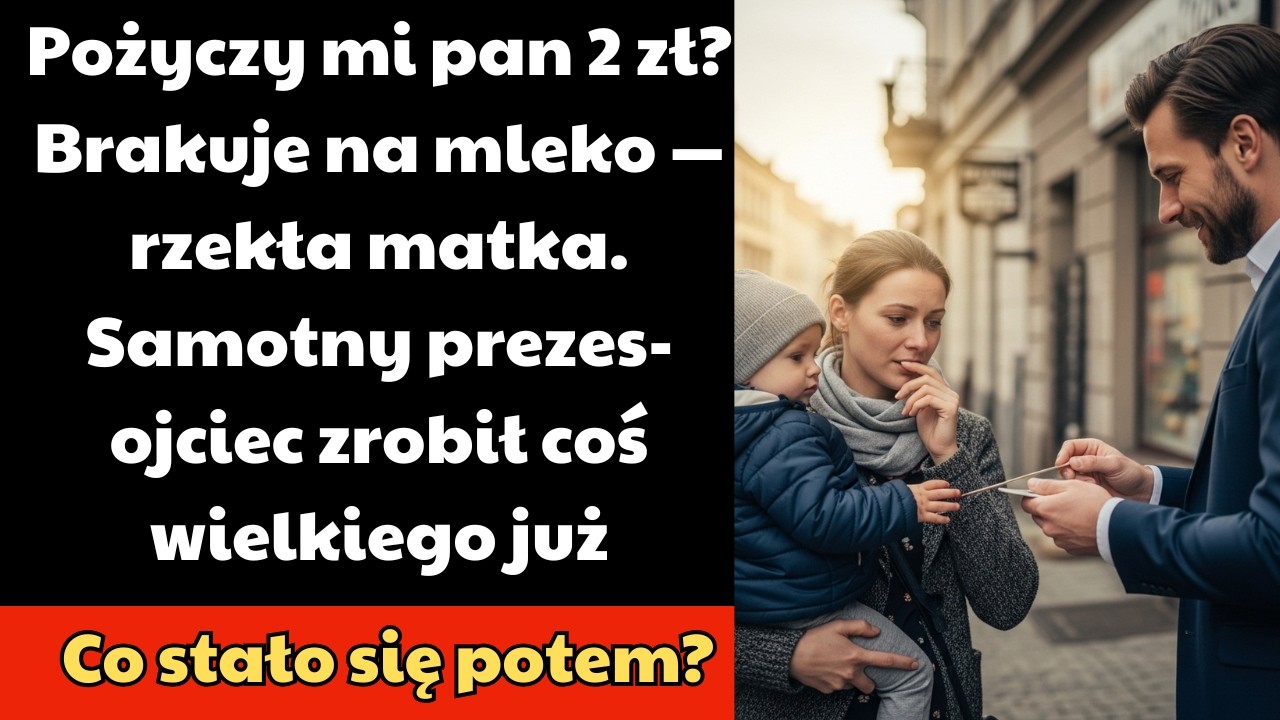 Pożyczy mi pan 2 zł? Brakuje na mleko — rzekła matka. Samotny prezes-ojciec zrobił coś wielkiego już