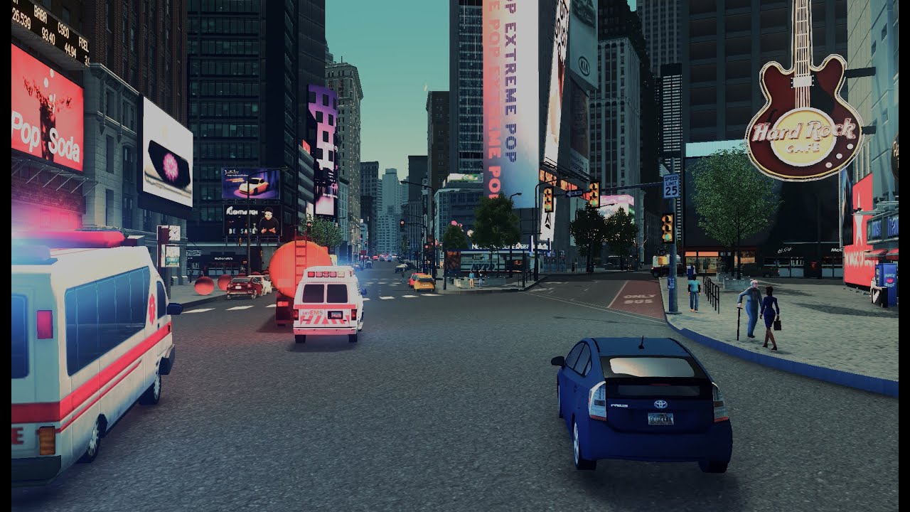 First Person Bus Ride Through Midtown | Cities: Skylines | Noire City