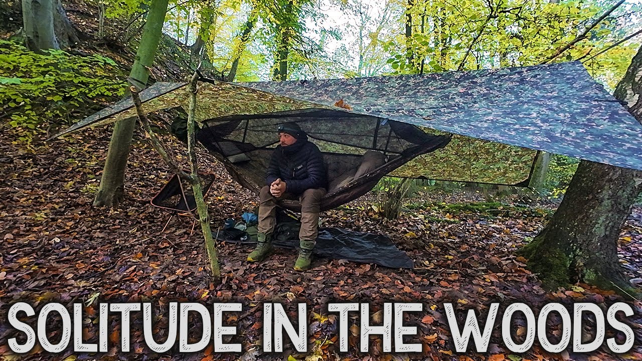 Solo Autumn Hammock Wild Camp In UK Woodland - Cooking Easy & Tasty Camp Food