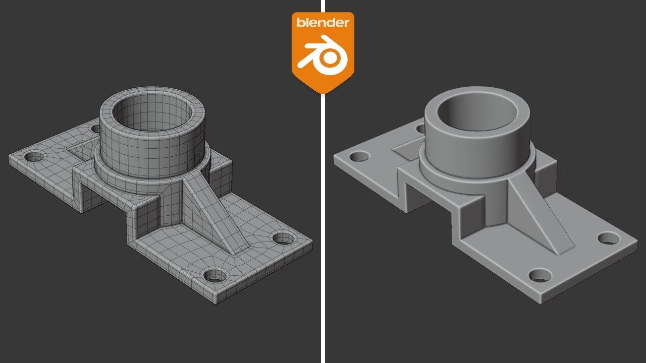 Blender Practice – Modeling a Mechanical Support Part