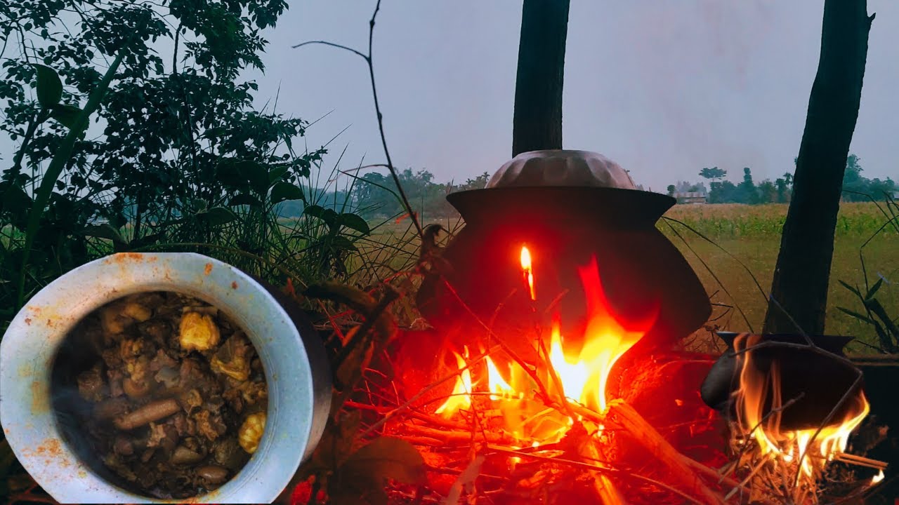 Simple Mutton Curry and Rice, Cooking in The Wild | Let's Go | 4k