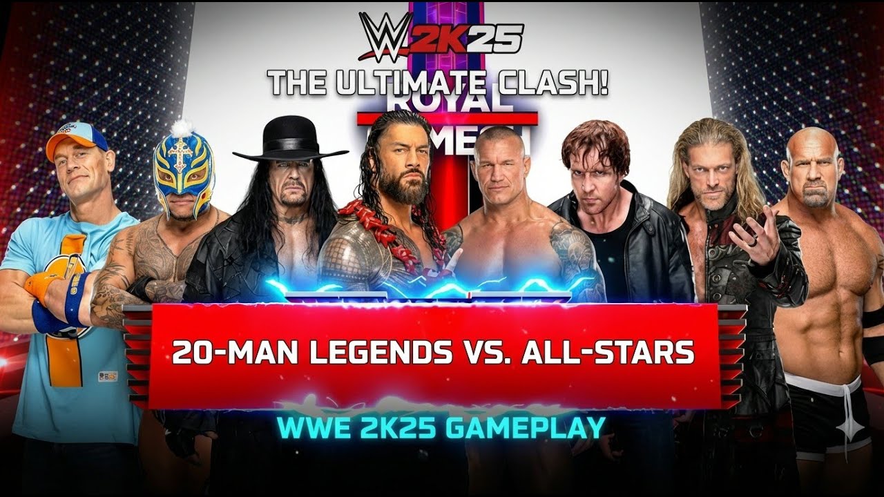 Can Tribel Chief Survive? 20-Man Legends & All Stars Royal Rumble! | Gamplay