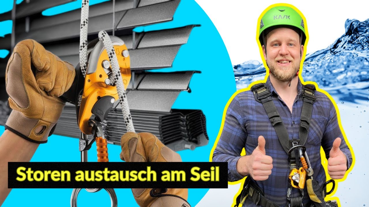 Industrieklettern: Storen austauschen am hängenden Seil | Ausschnitt aus meinem Job
