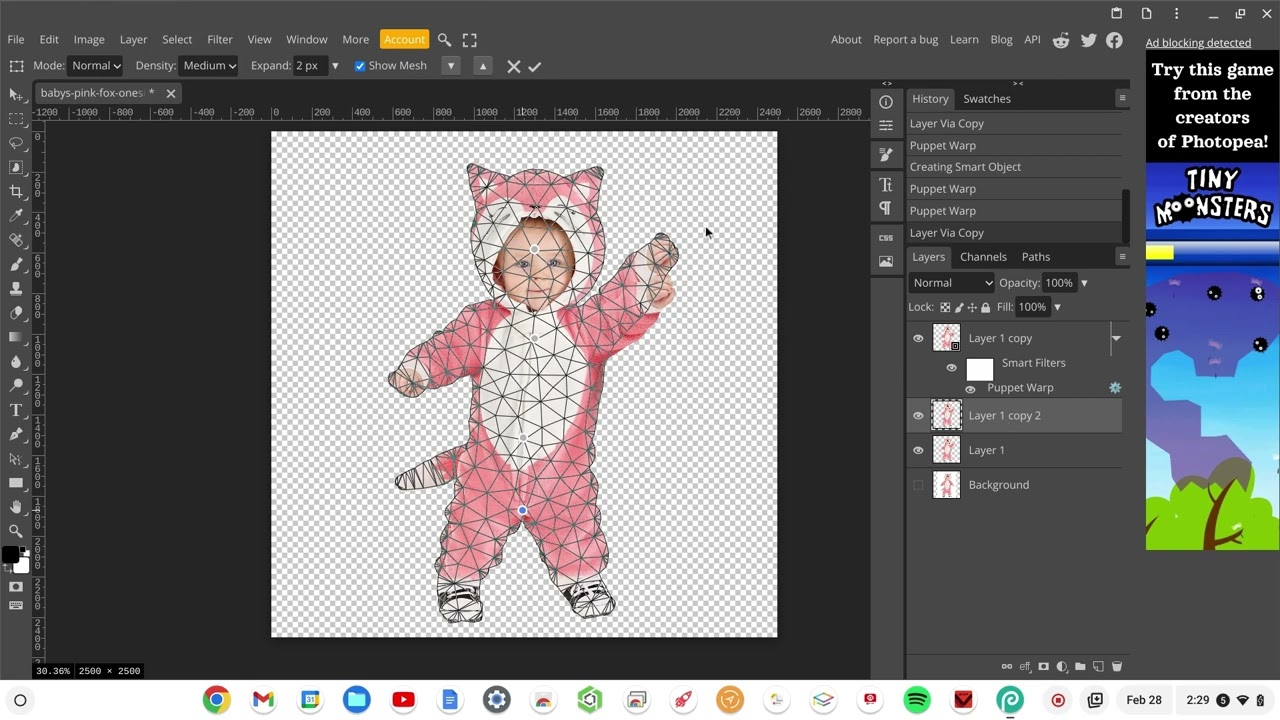 Puppet Warp and GIF Creation Photopea