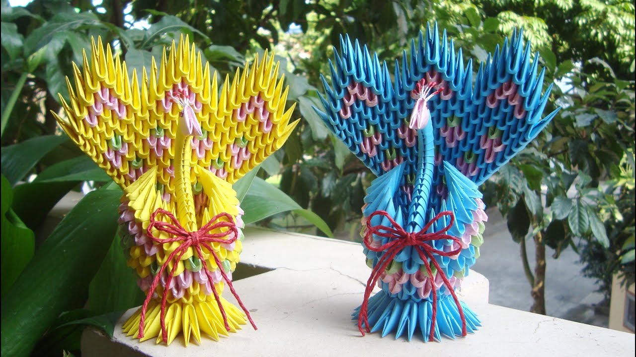 HOW TO MAKE 3D ORIGAMI PEACOCK V4 | DIY PAPER PEACOCK HANDMADE DECORATION
