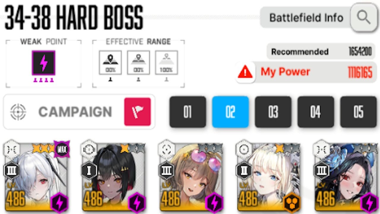 [NIKKE] 34-38 HARD BOSS | 1 116 165 CP