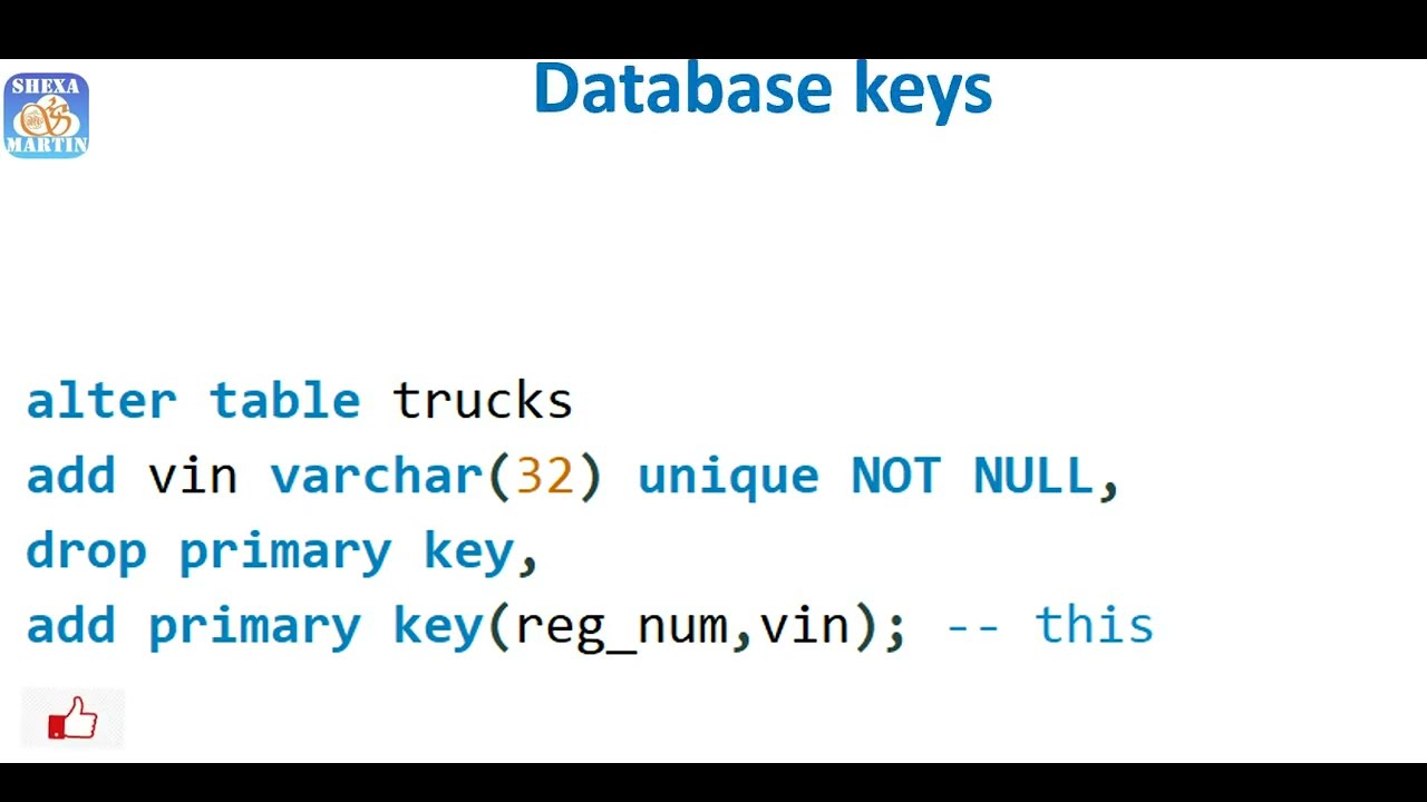 3aSQL database keys,  part 3a