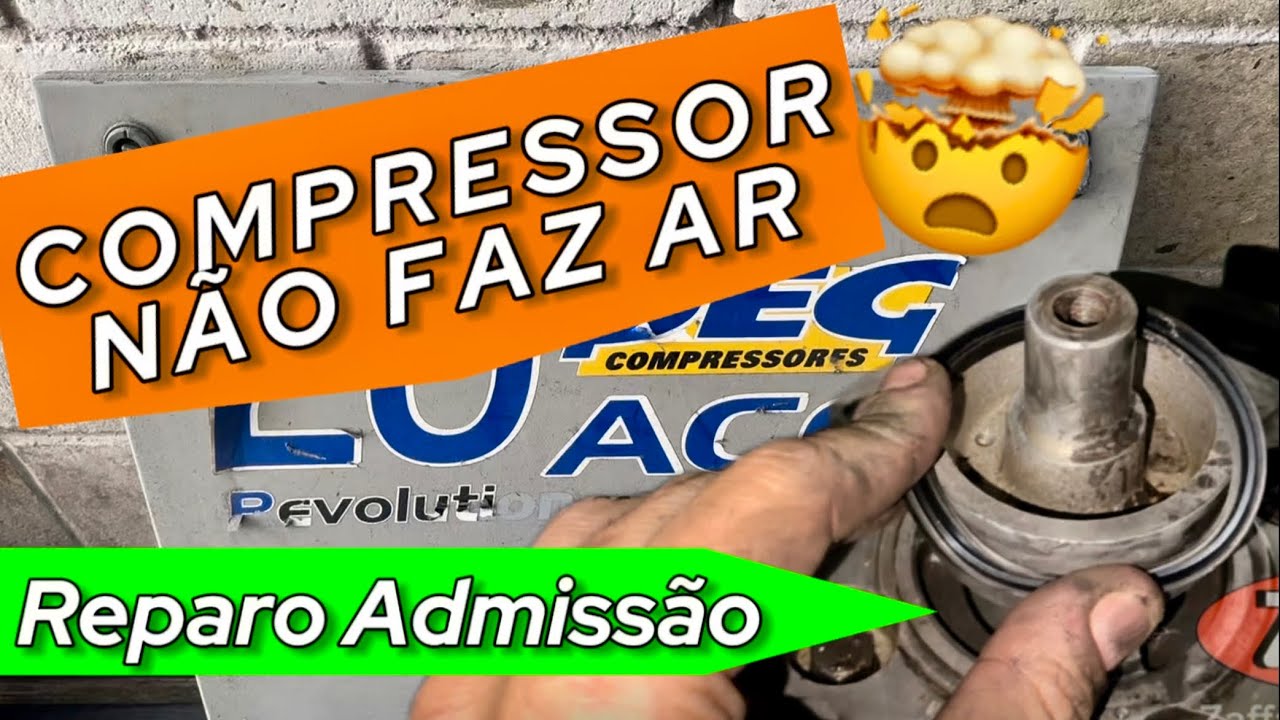 Compressor de parafuso PEG não entra em carga, liga mais não faz ar, trocamos o reparo da admissão