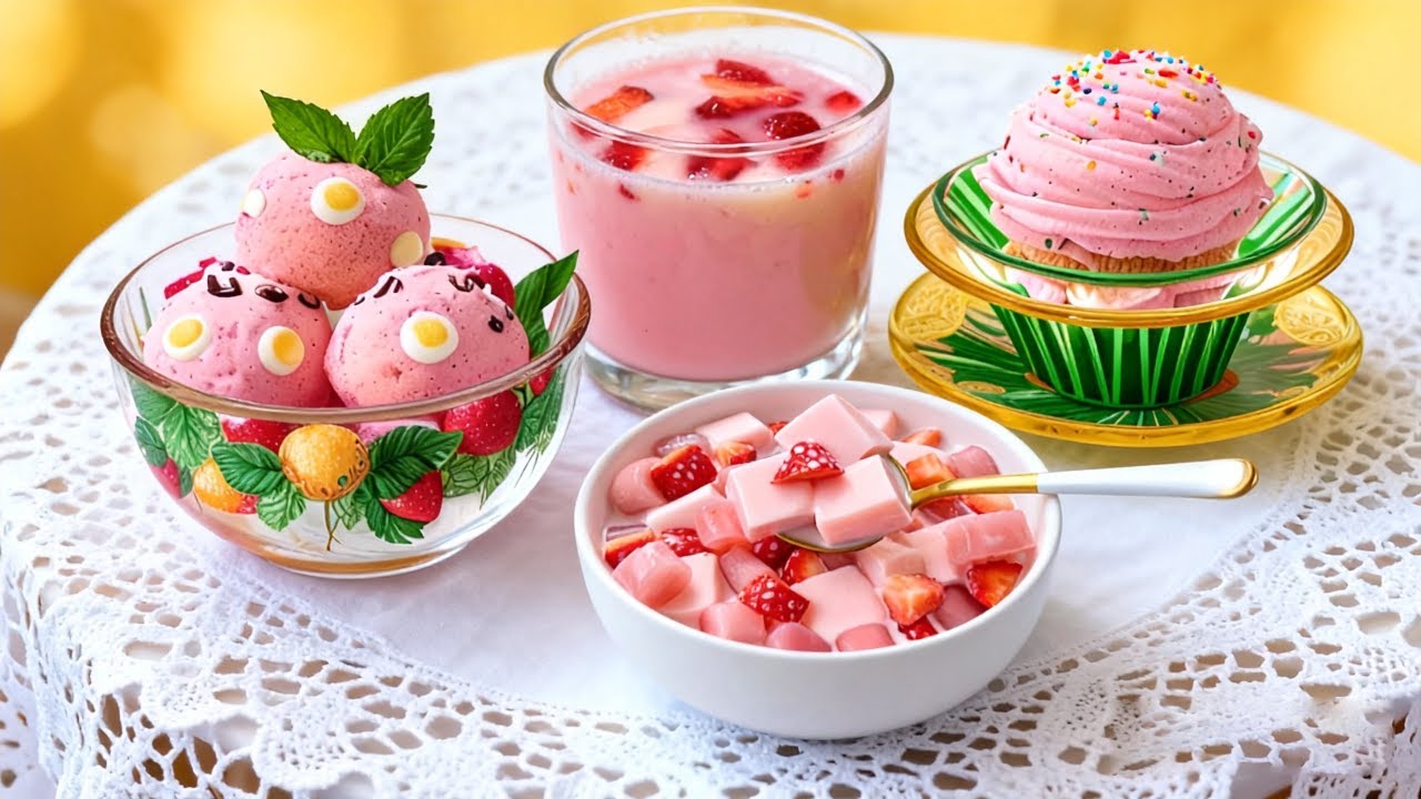 Satisfying Relaxing Video_Strawberry Cheese Curd Recipe_Asmr_Tiktok