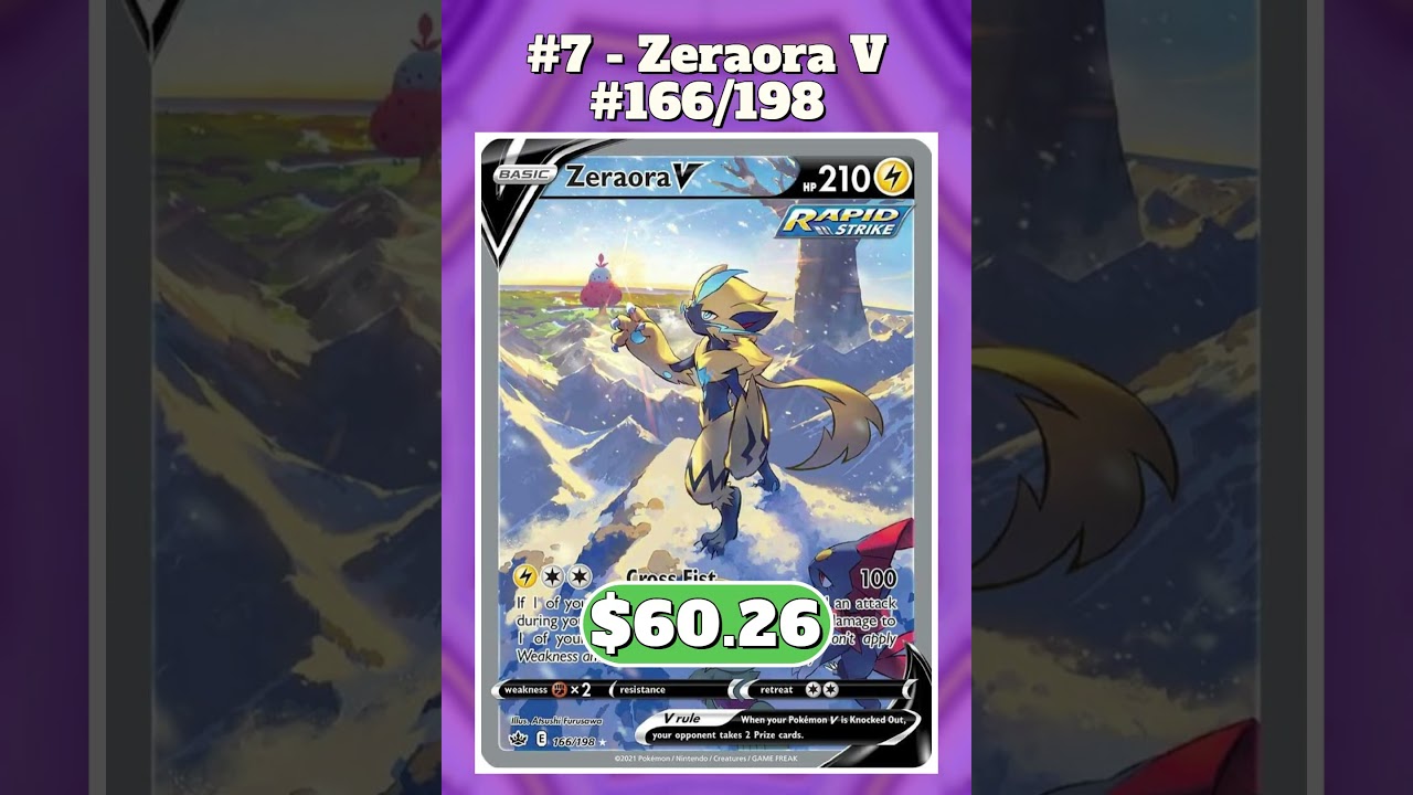 Top 10 Rarest & Most Expensive Pok&eacute;mon Sword & Shield: Chilling Reign Cards #pokemon #top10