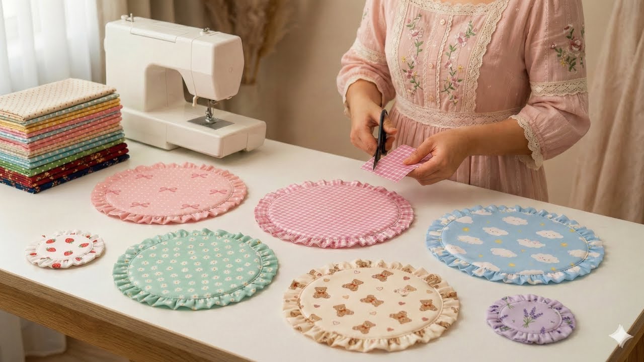 So Cute and meaningful Christmas gift ideas: round placemats 🎄 Sewing gift ideas 🎄