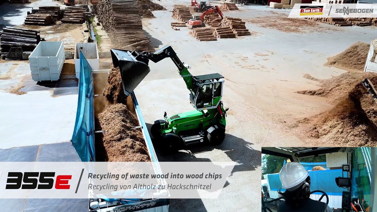Easy handling of wood chips in recycling - SENNEBOGEN 355 E