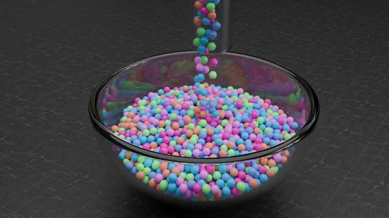 Satisfying Colorful Balls Simulation in Blender 🤯 | Realistic Physics Render #oddlysatisfying #b3d