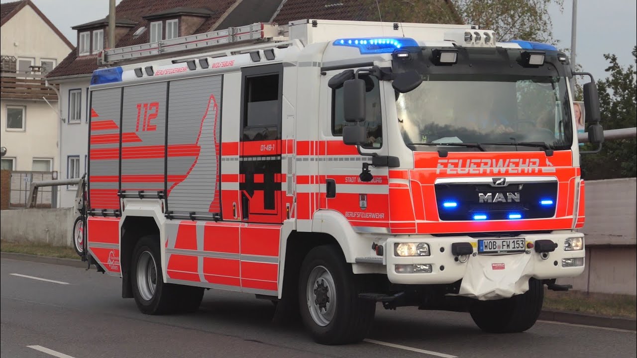[Feuerwehr Wolfsburg]  Einsatzfahrten Berufsfeuerwehr Wolfsburg zu 4 verschiedenen Einsätzen