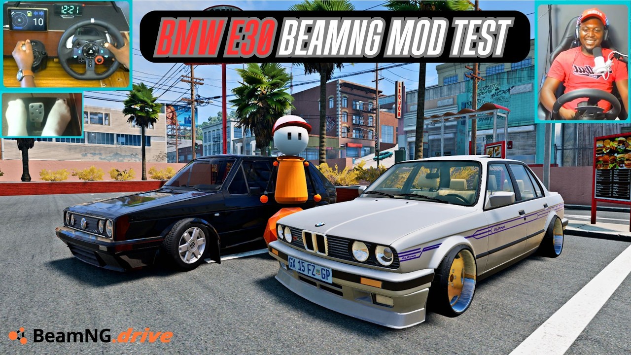 Driving BMW 3 Series (E30) Mod Test | BeamNG Classic Realistic Drive Using Logitech G29