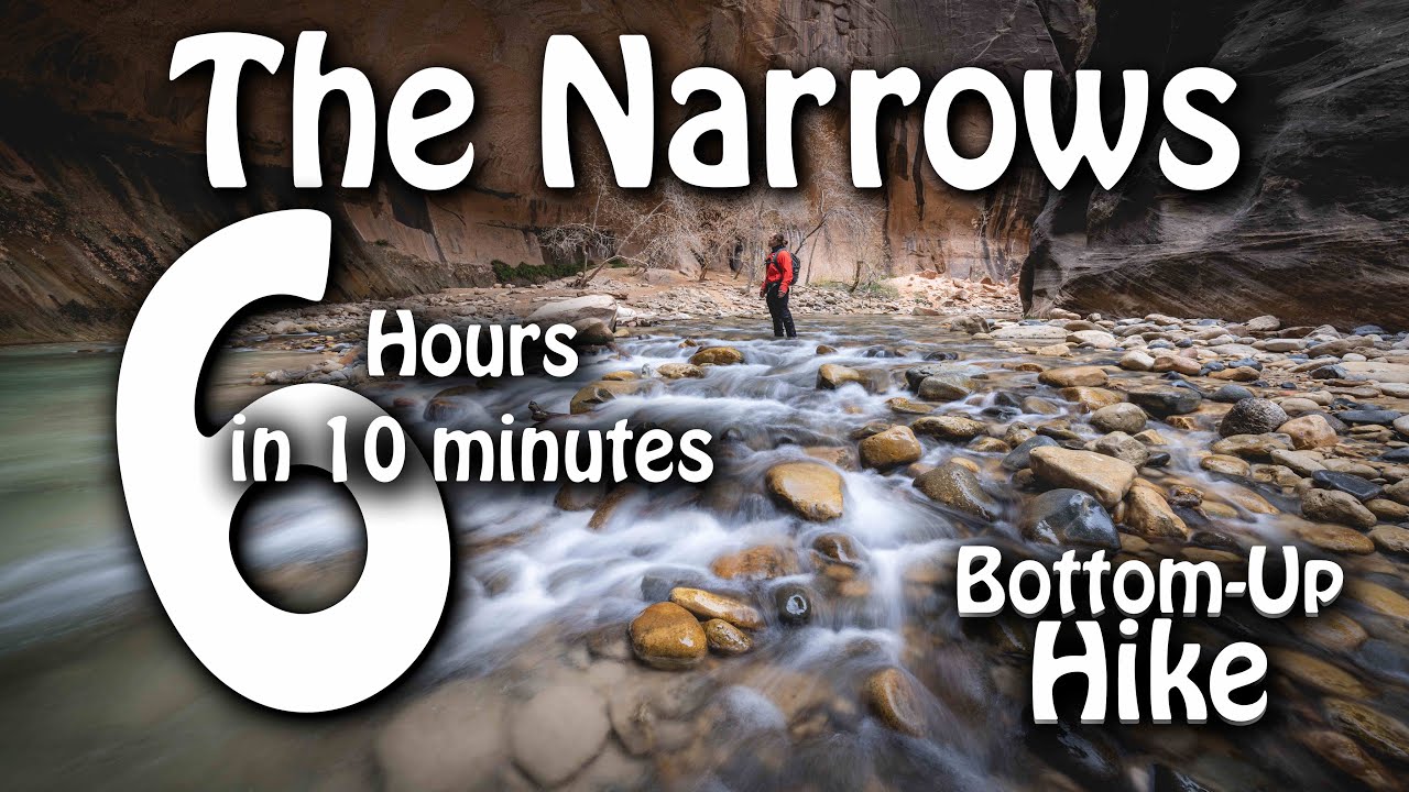 The Narrows, Hiking Bottom-up with my camera. One of Zion's most popular hikes!