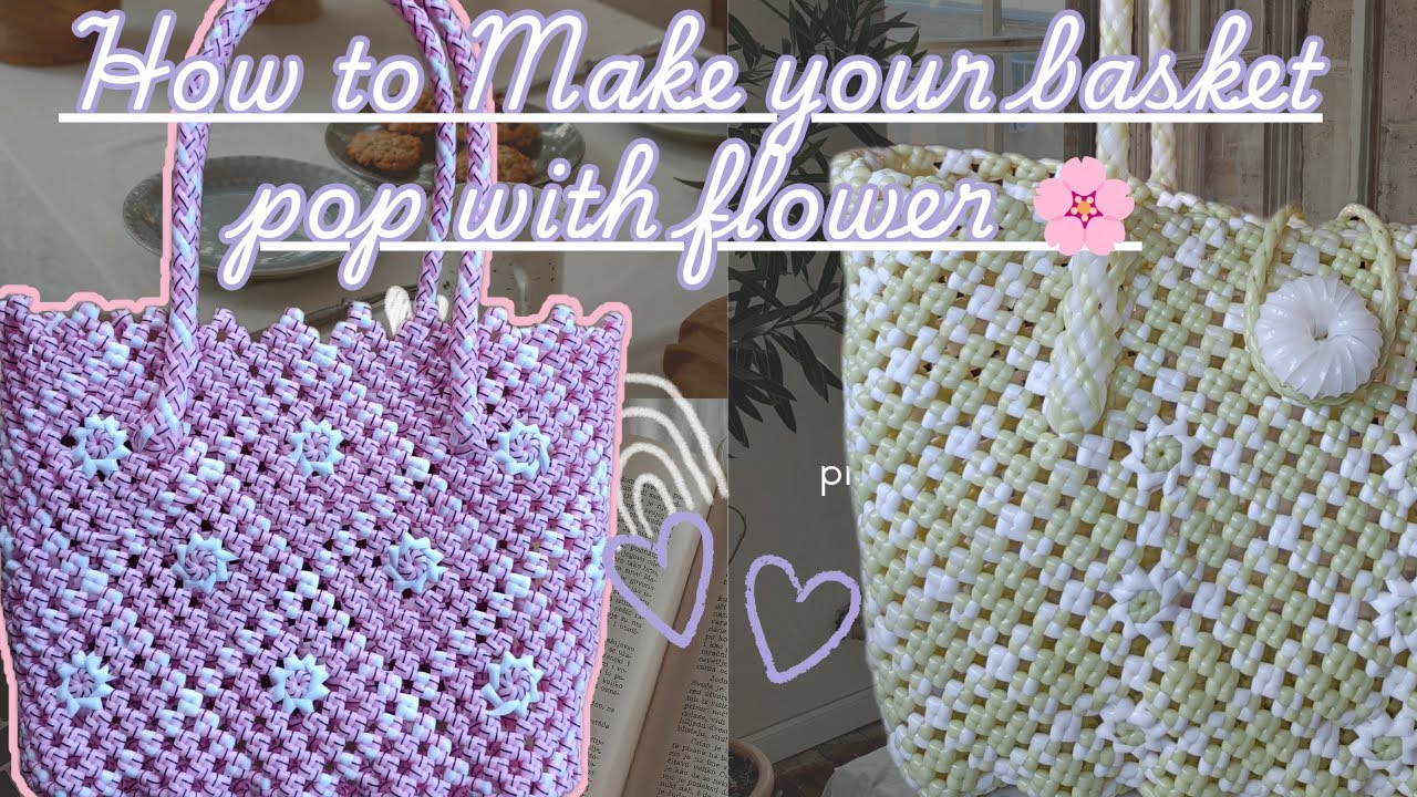 🌷 How to add flower petal to plastic wire basket#amlaknotbasket #basketweaving