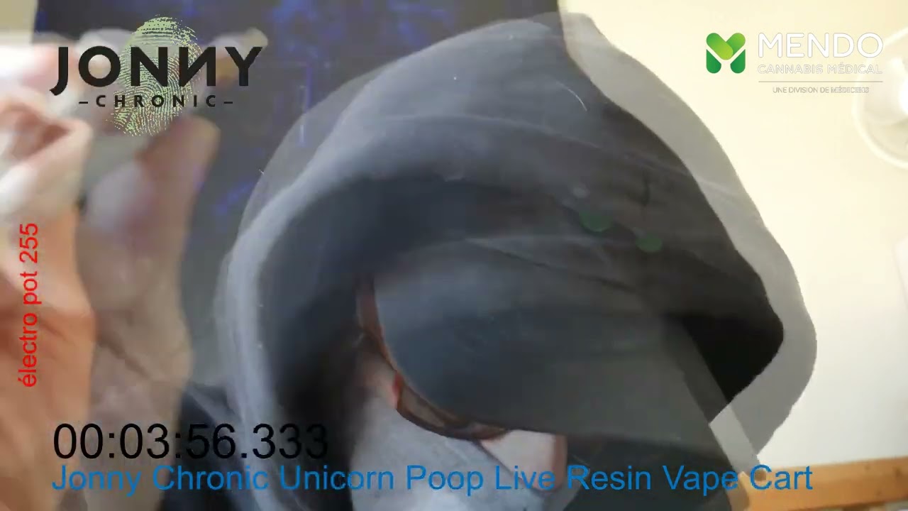 &Eacute;lectro Pot 255 Le Unicorn Poop Live Resin Vape Cart de Jonny Chronic de chez Mendo Cannabis