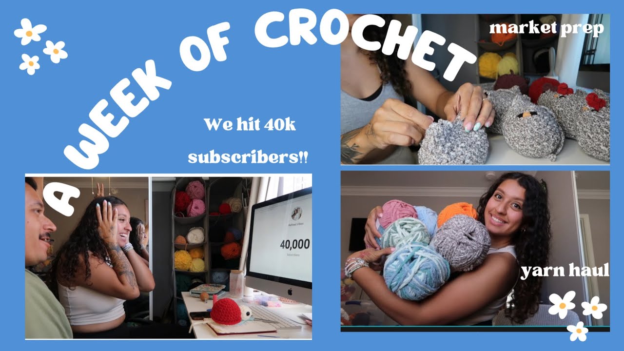 WEEK OF CROCHET🦋 40K SUBS! LETS GO YARN SHOPPING 🛍 MARKET PREP WITH ME 🌞