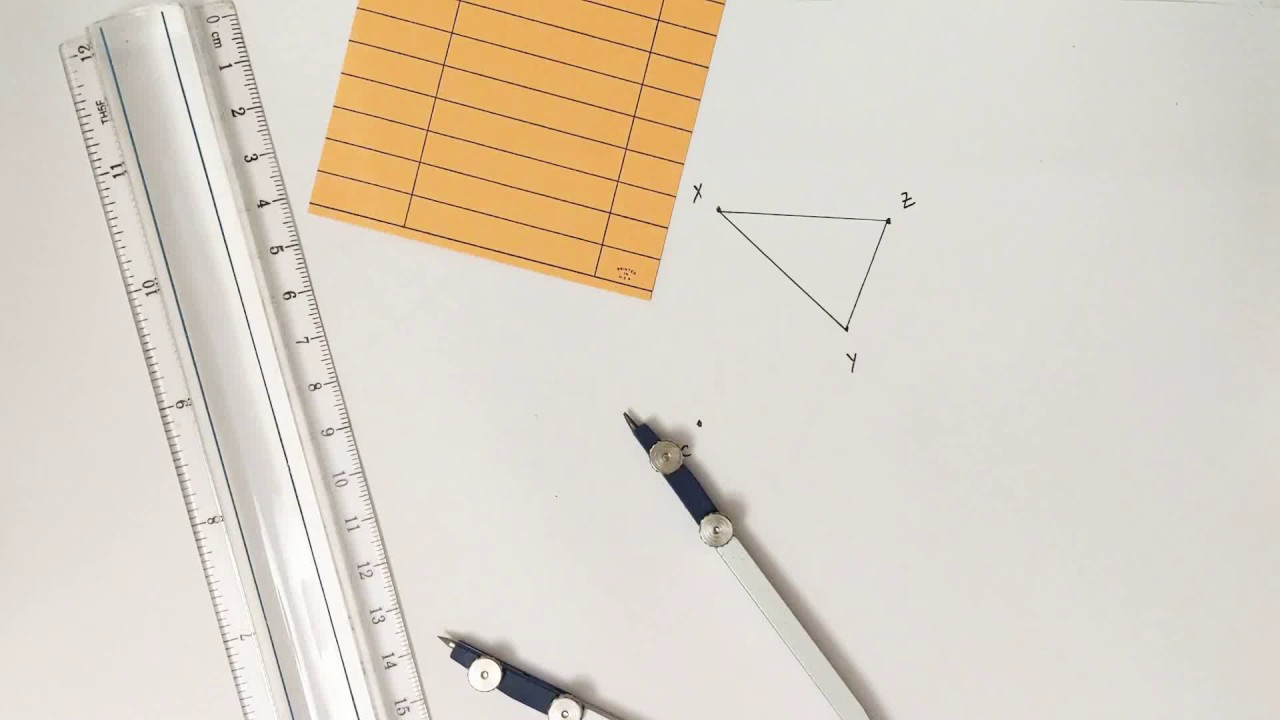 Geometric Construction: Rotation by 90&deg; using a note card, compass, and straightedge