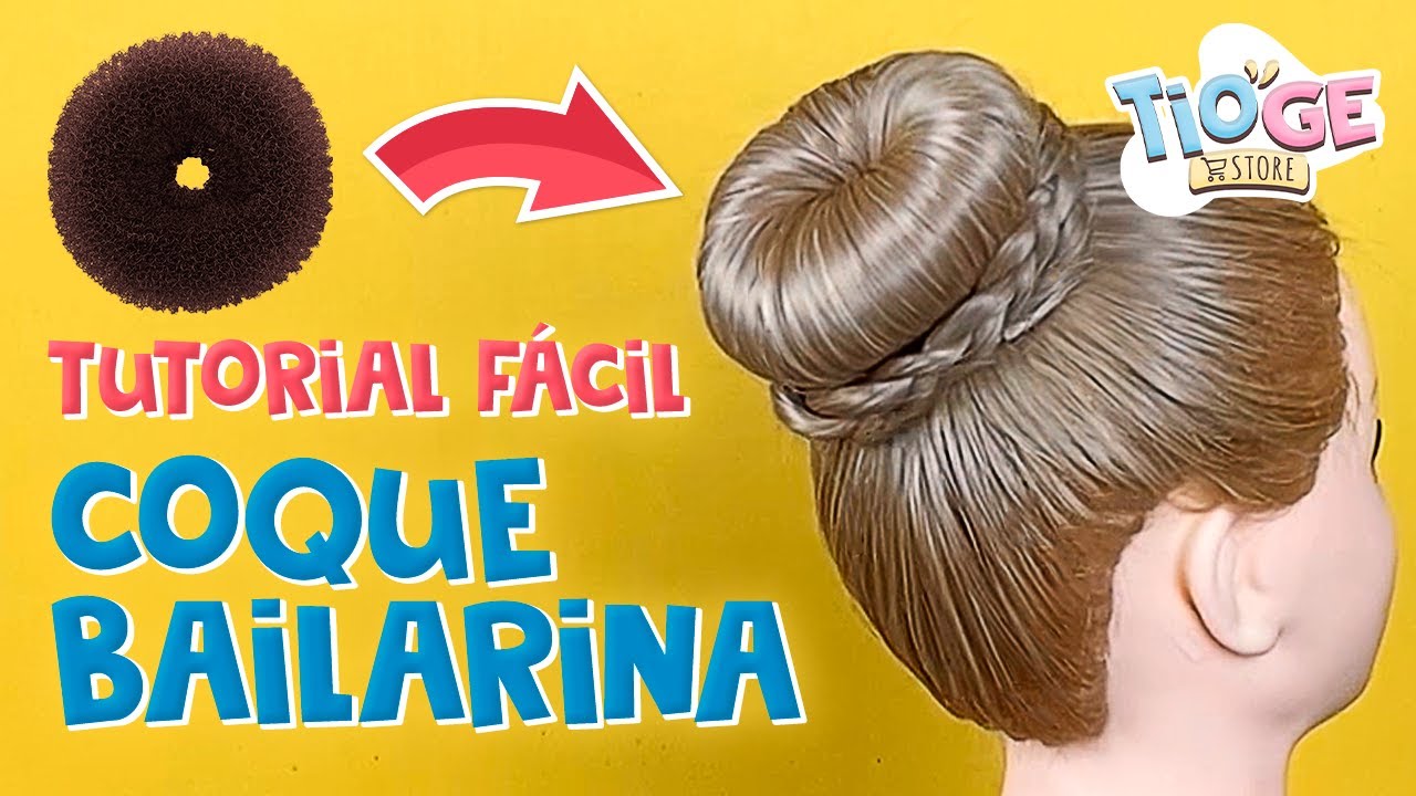 [Tutorial] Como fazer Coque Bailarina fácil usando Rosquinha/Donut - Tio Ge Cabeleireiro Infantil