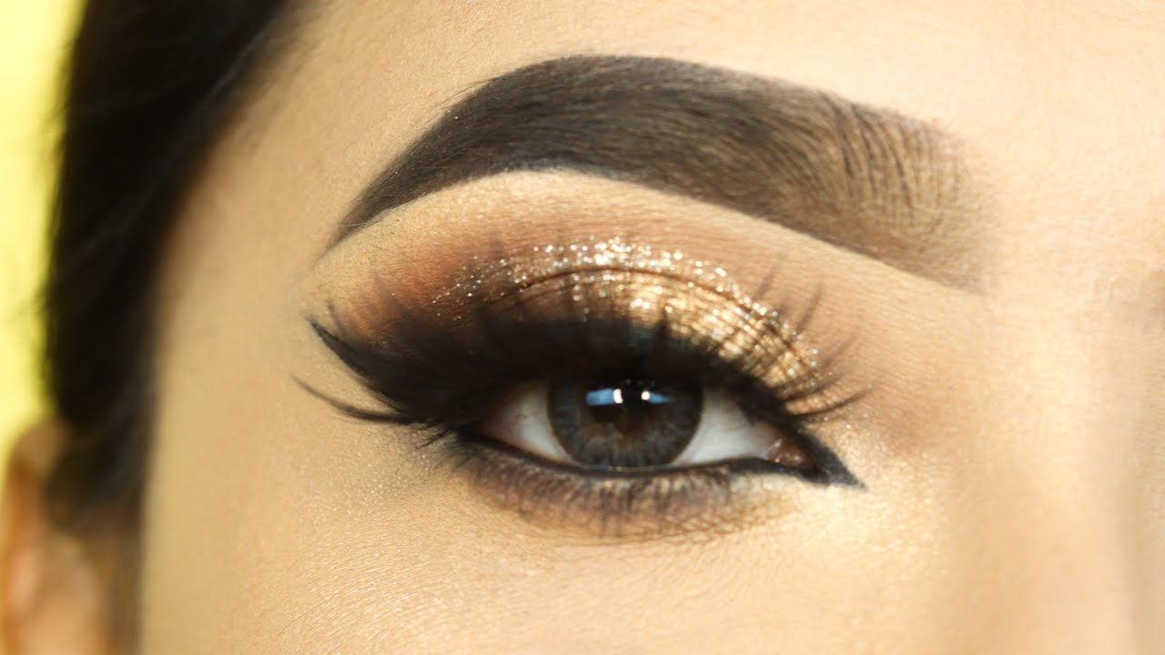 Smokey Glitter Detailed Eye makeup || Easy and simple eye makeup || Shilpa