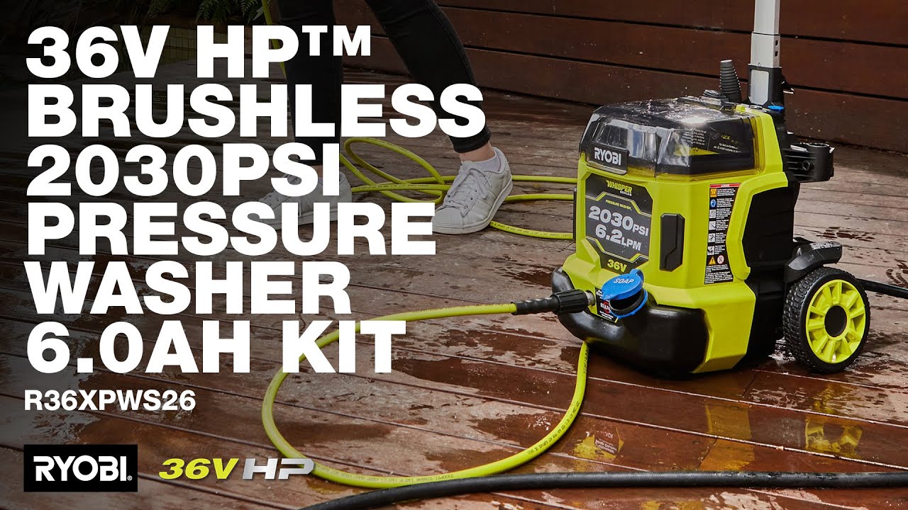 RYOBI HP™ Brushless 36V 2030PSI Pressure Washer Kit (R36XPWS26) in action
