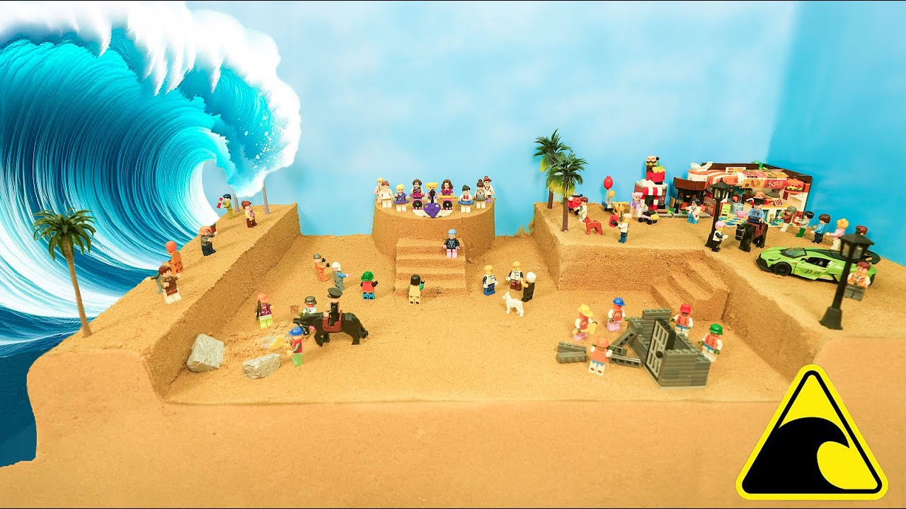 Music Stage Flood Lego City Tsunami Disaster - Dam Break Experiment