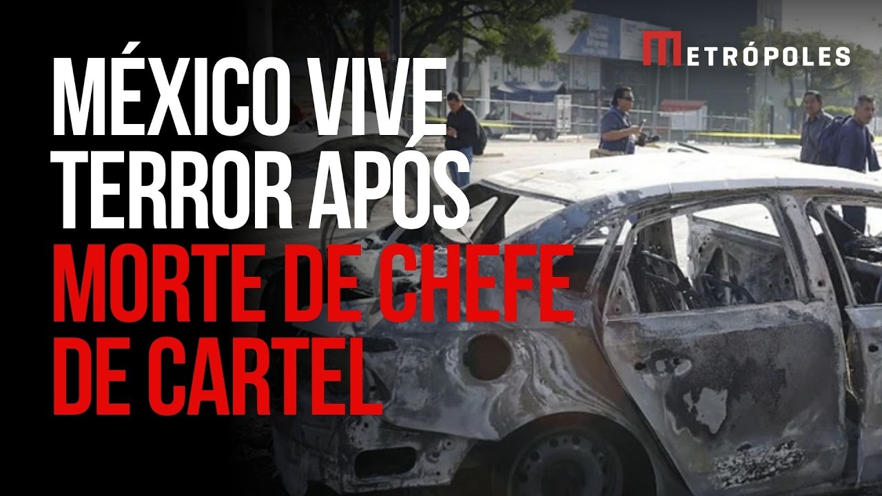 Carros danificados e janelas quebradas em Guadalajara