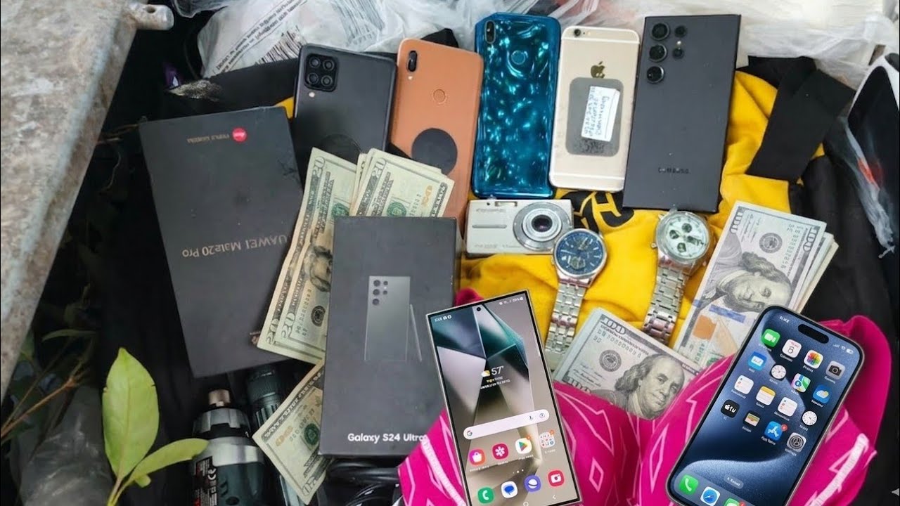 Dumpster Diving – Phones & Watches Found in the Trash 😳 (S24 Ultra?)