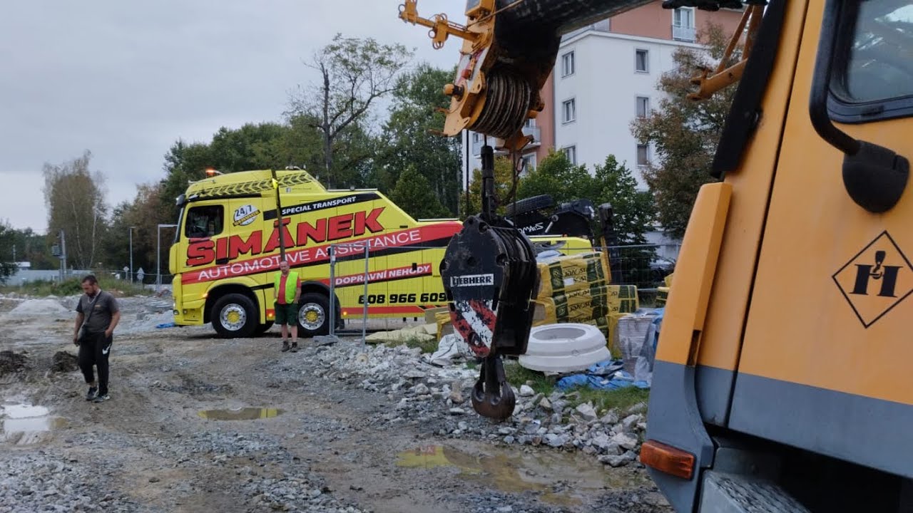 Vyproštění kolového jeřábu | Cipísek odtahářem | Šimánek Automotive s.r.o.