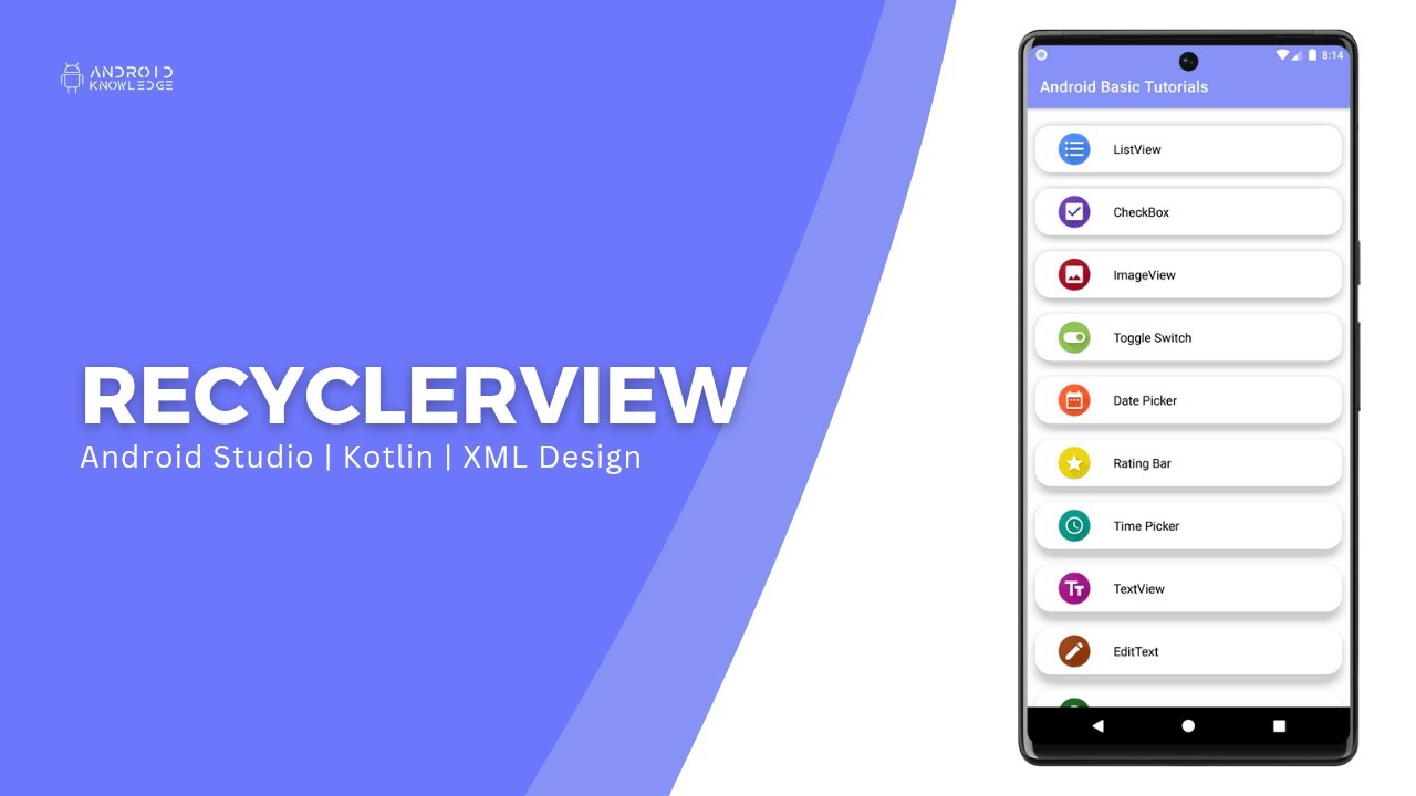 RecyclerView in Android Studio using Kotlin | Source Code | 2024