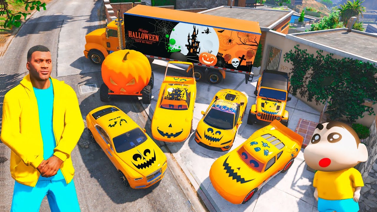 Shinchan & Franklin Collecting Halloween Ghost Car in Gta 5