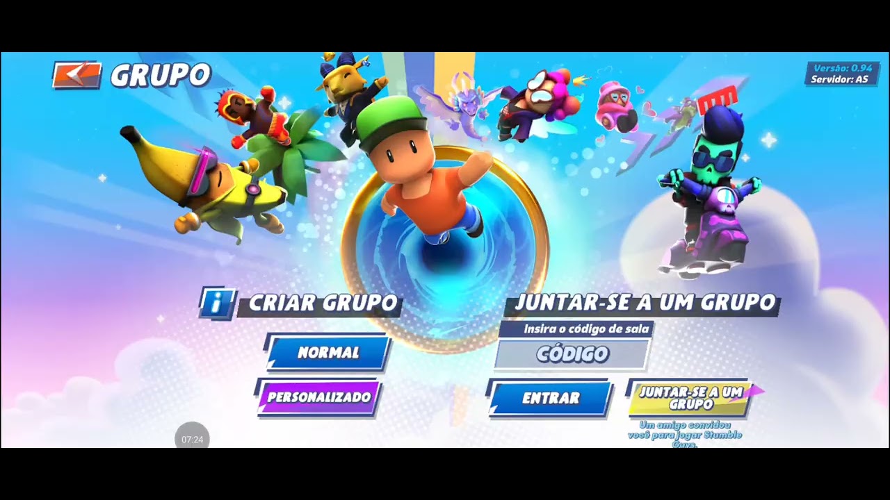 Jogando stumble guys com os inscritos e mitei muito 