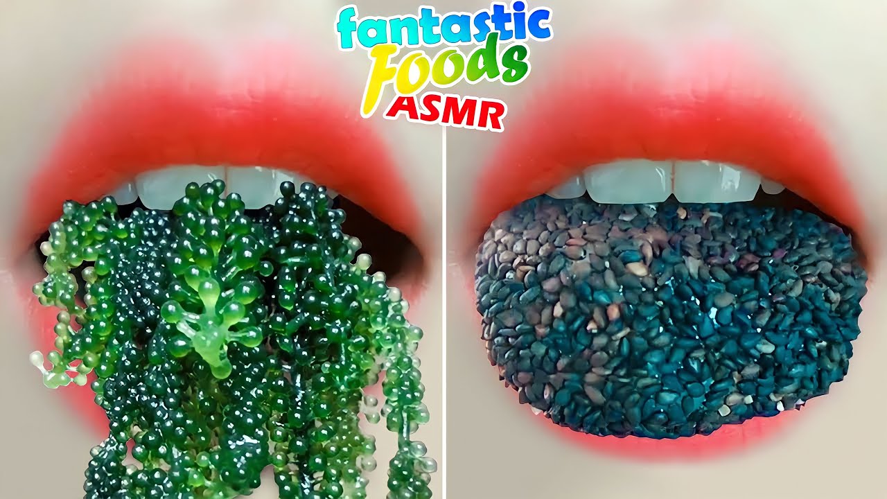 asmr @AZURAASMR 6 COLORFUL EMOJI FOOD CHALLENGE MUKBANG 알록달록 이모지 먹방 챌린지 모음집 eating sounds