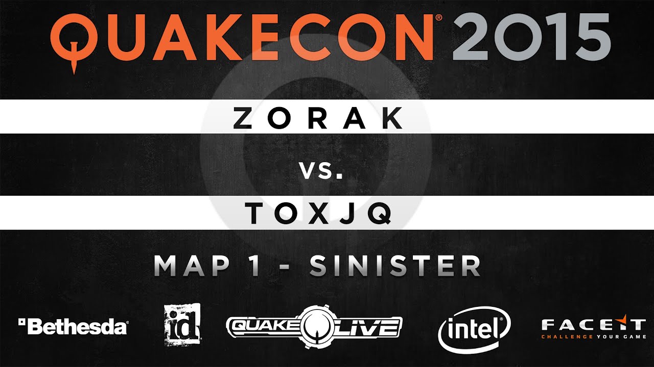 Zorak vs. toxjq - Map 1 - Sinister (QUAKECON 2015 DUEL)