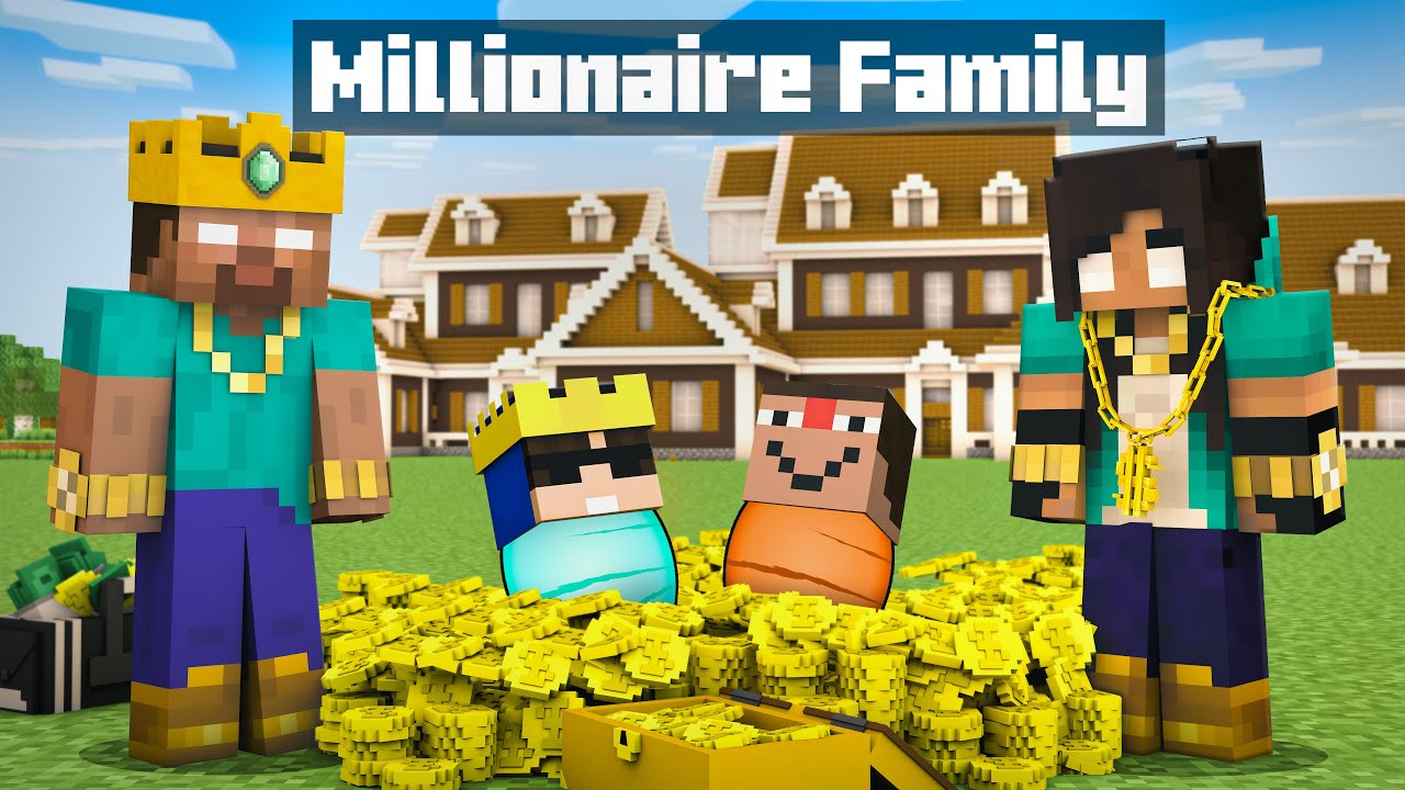 We Got Adopted By SCARY RICH Family in Minecraft!