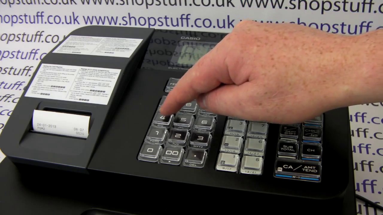 Casio SE-G1 Programming How To Program The Receipt Message On The Printer Paper To Show Shop Name