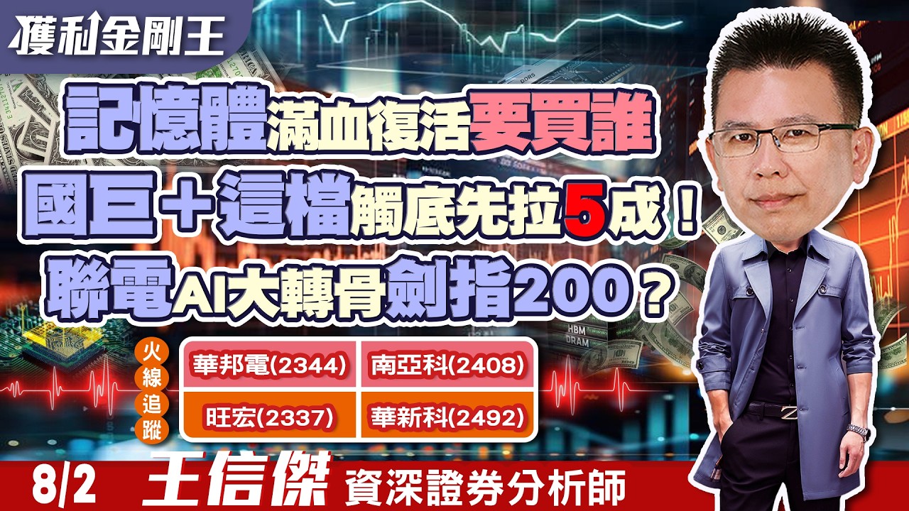 8/2 台指期夜盤跌千點！拉回買？還是快逃？記憶體滿血復活，南亞科、華邦、群聯、旺宏買誰好？國巨加這檔觸底先拉5成！聯電AI轉骨劍指200？@0277018898okok 加入好友  我告訴你答案