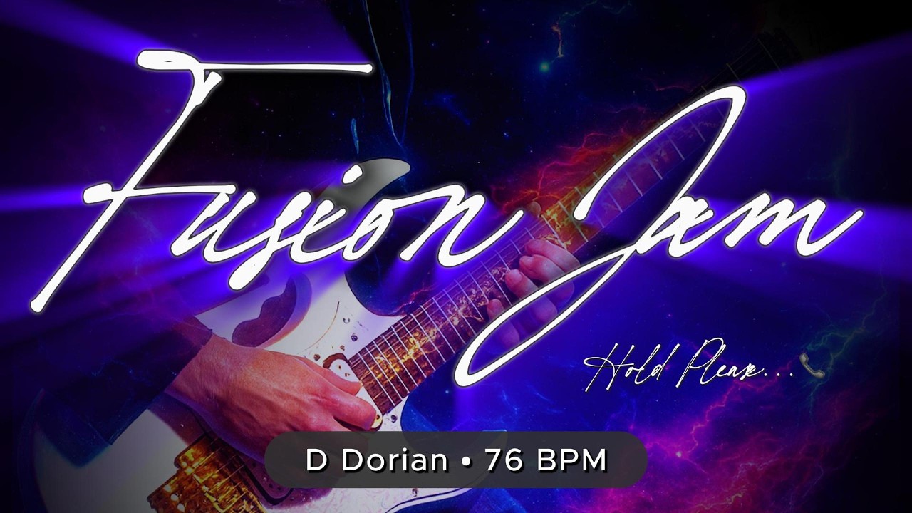 Fusion Jam 🎸🔥 | D Dorian Cinematic Rock Fusion Guitar Backing Track | 76 BPM