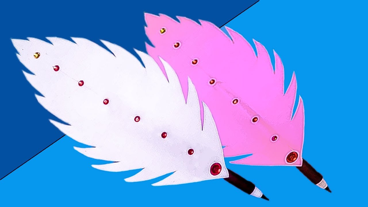 How to make feather pen I how to decorate pen with paper