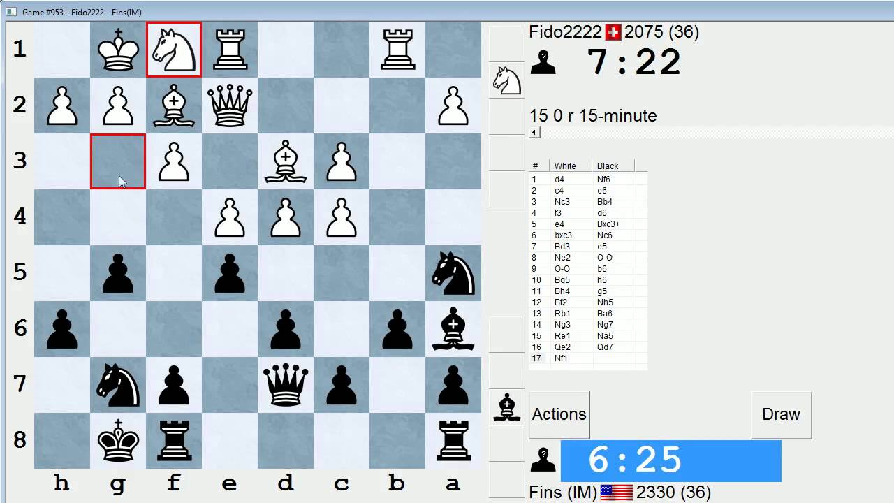Standard Chess #98: Fido2222 vs. IM Bartholomew (Nimzo-Indian Defense)
