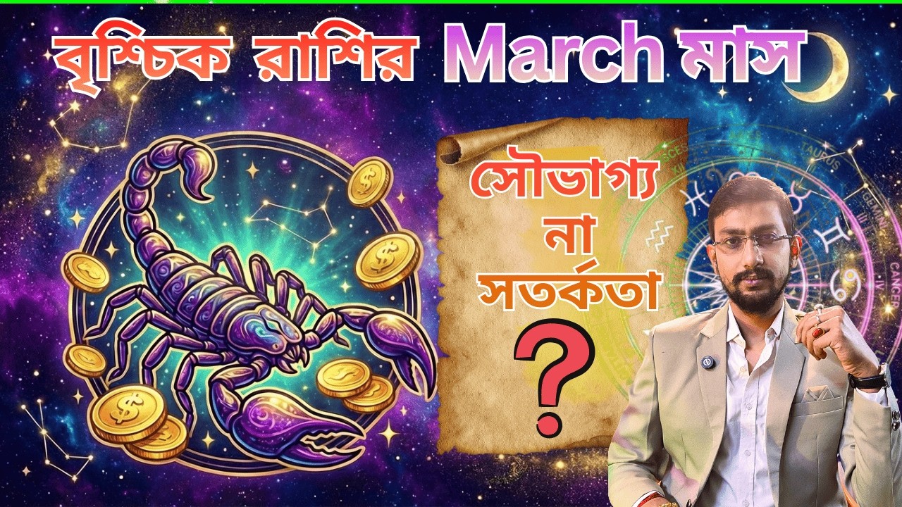 বৃশ্চিক রাশির জন্য মার্চ মাসের পূর্ণ বিশ্লেষণ: ক্যারিয়ার, অর্থ ও সম্পর্কে কী ইঙ্গিত দিচ্ছে গ্রহ? |