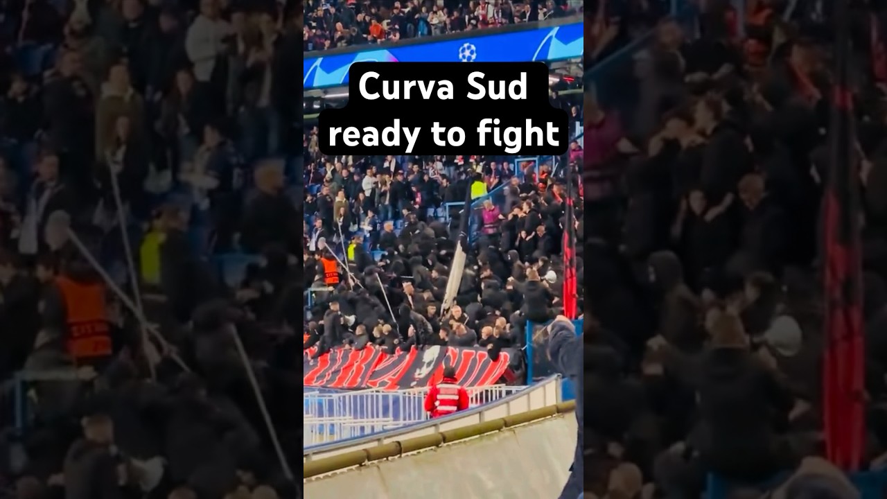 Curva Sud ready to fight: Paris-Saint German vs. AC Milano #psg #acm #milan #ultras