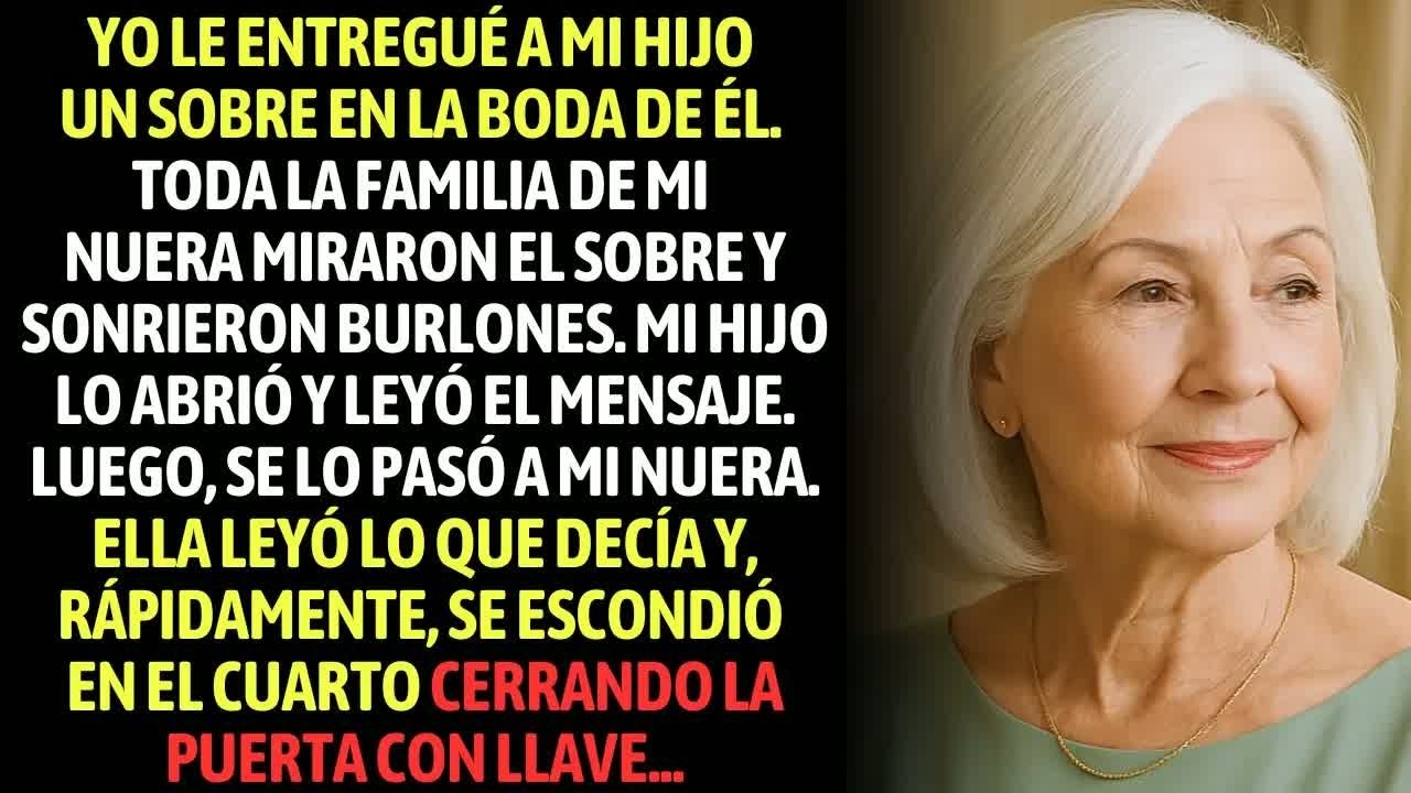 En La Boda, Entregué A Mi Hijo Un Simple Sobre  Mi Nuera Leyó Lo Que Decía, Se Escondió En El Cu