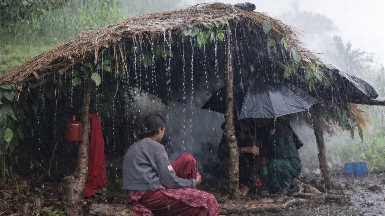 This is Himalayan Village || During the Heavy Rainy Season |Daily Activities People in Village Life