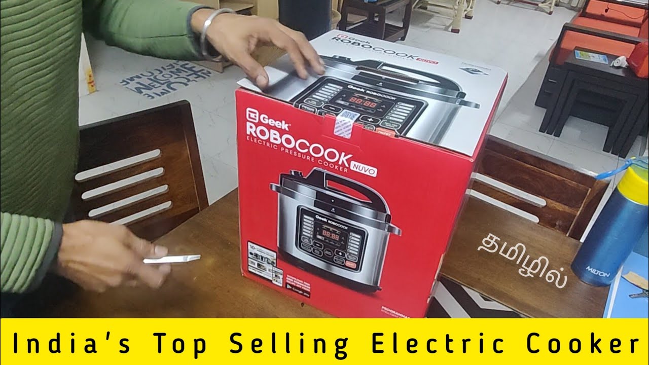 Geek Robocook Nuvo 8 Litre Outer Lid Electric Pressure Cooker with Stainless Steel Pot #geek #cooker