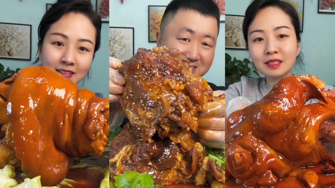 ASMR Chinese Food Mukbang: Braised Pork Elbow, Pork Legs, Spicy Beef Feet | mukbang trung quoc